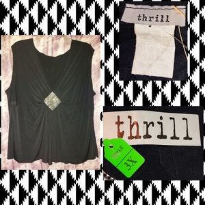 Thrill brand Black Goddess Inspired Soft Knit Top Jrs Plus Sz 3X